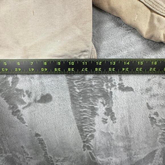 Distressed Vintage 90s Carhartt Carpenter Hemmed Tan Cotton Canvas Shorts 33 - Picture 4 of 7